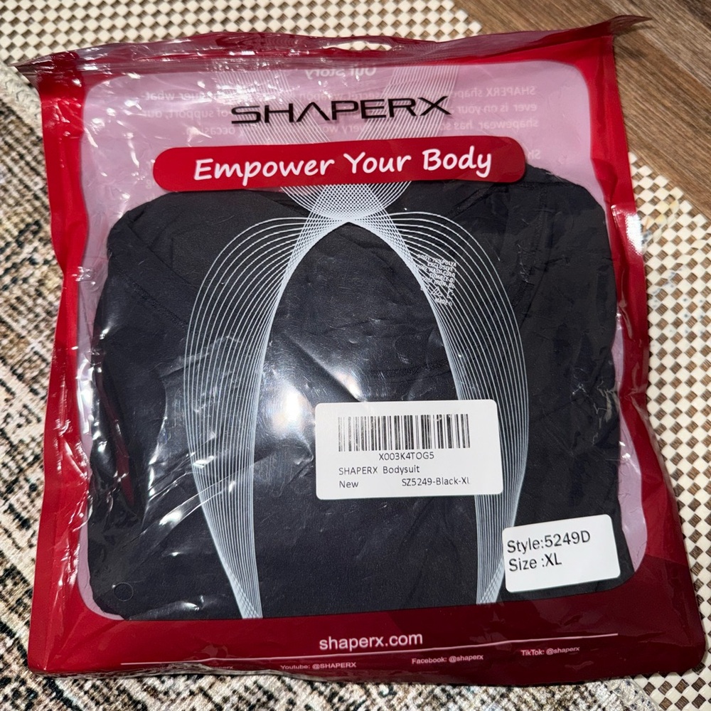 ShaperX Black Shapewear Bodysuit